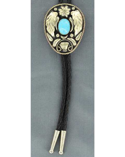 Wings & Turquoise Stone Bolo Tie, Multi, hi-res