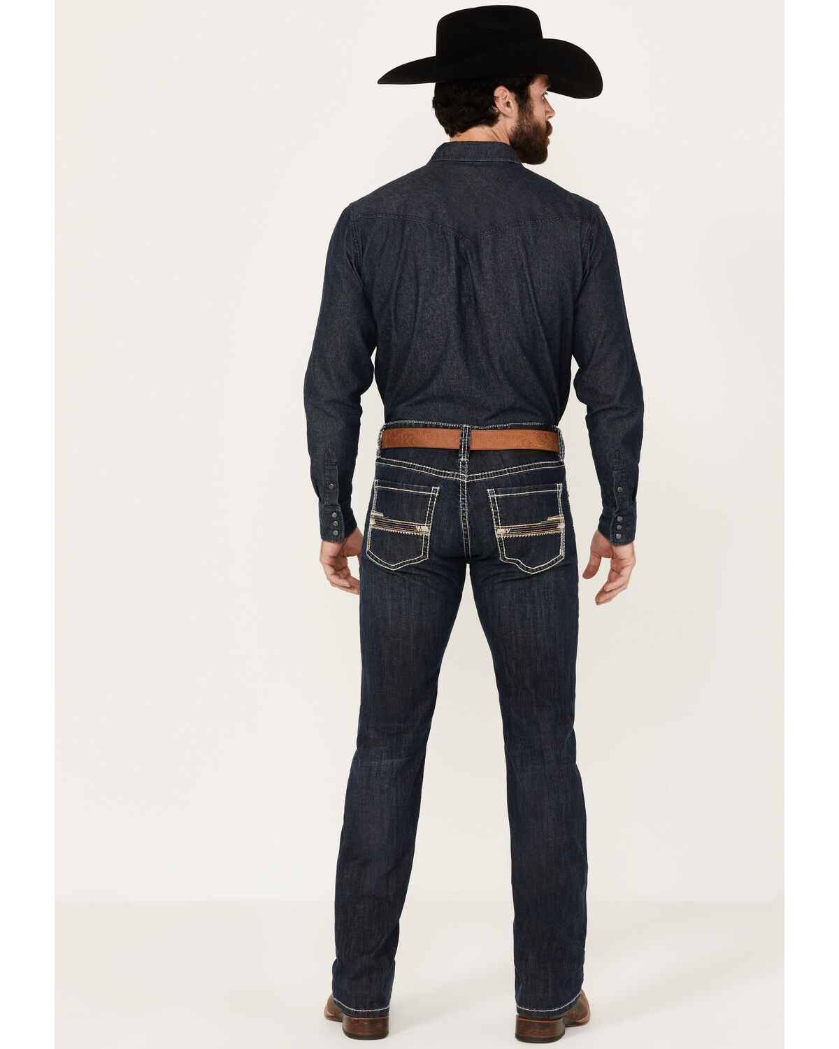 Image #1 - Rock & Roll Denim Men's Revolver Dark Vintage Wash Slim Straight Reflex Denim Jeans, Dark Wash, hi-res