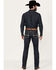 Image #1 - Rock & Roll Denim Men's Revolver Dark Vintage Wash Slim Straight Reflex Denim Jeans, Dark Wash, hi-res