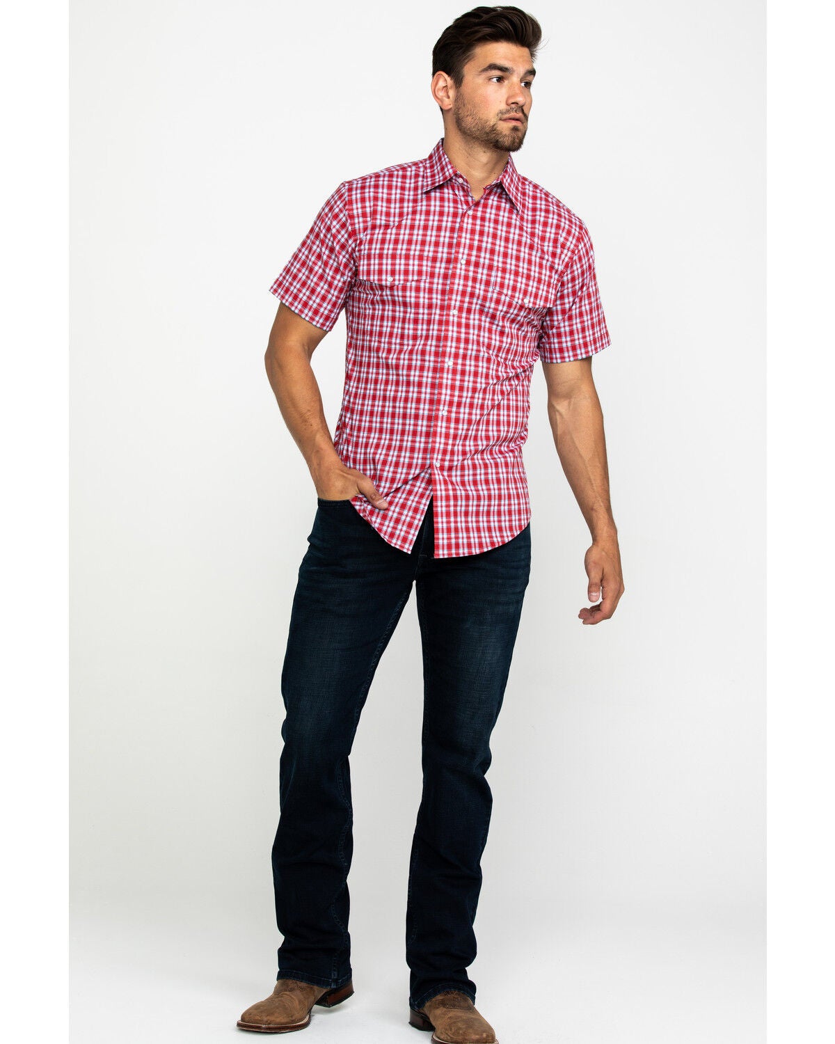 wrangler short sleeve western shirts