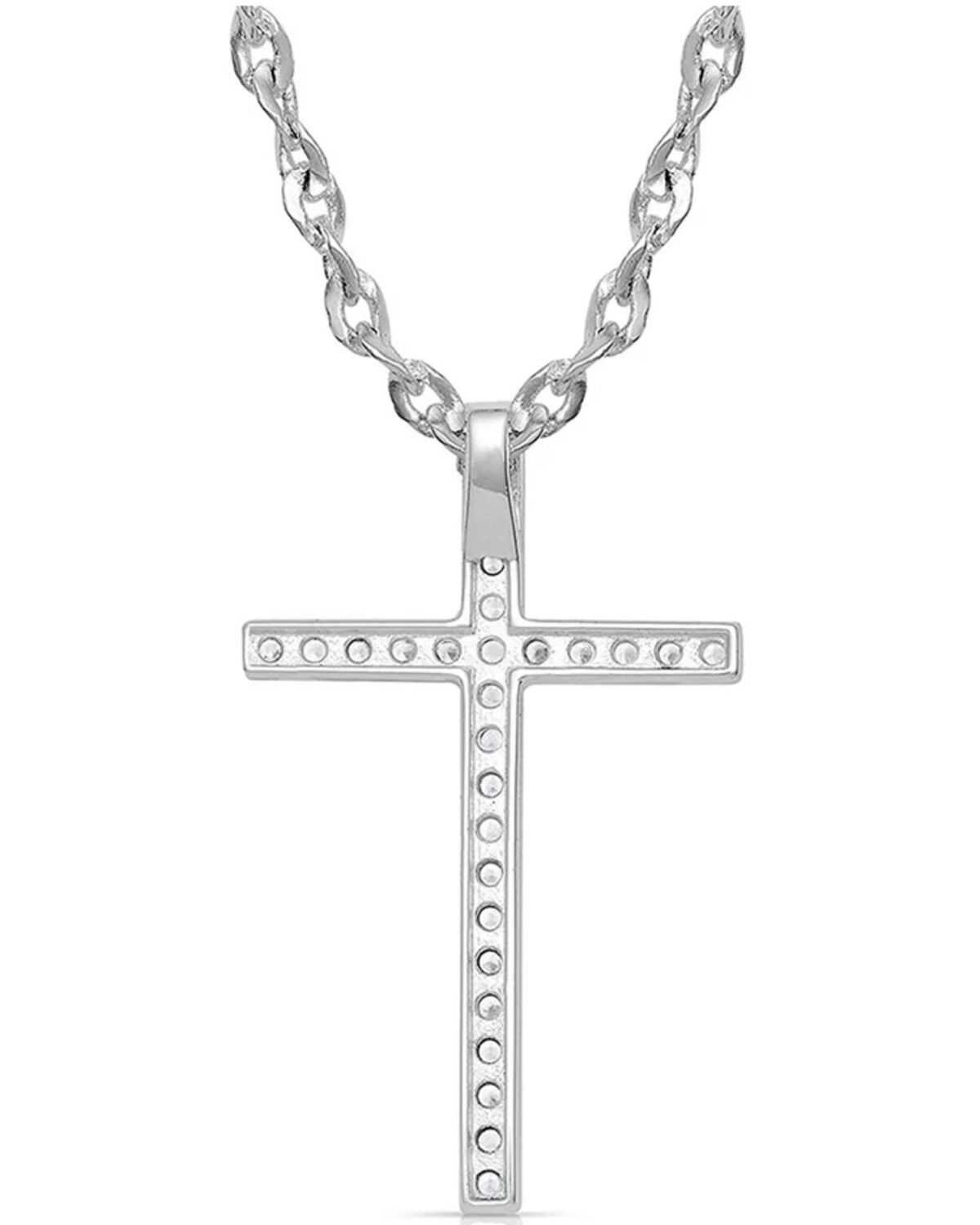 Image #2 - Montana Silversmiths Women's Dazzling In Faith Cross Necklace, Silver, hi-res