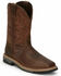 Image #1 - Justin Men's Boot Barn Exclusive Carbide Western Work Boots - Composite Toe, Brown, hi-res
