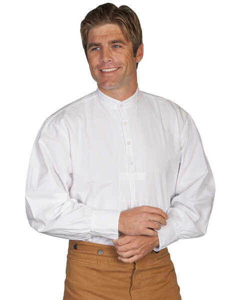 Image #1 - RangeWear by Scully Men's Pleated Front Pullover Western Shirt - Big & Tall, White, hi-res