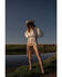 Image #1 - Shyanne Women's Patchwork Faux Suede Mini Skirt, Ivory, hi-res