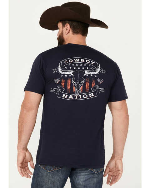 Image #4 - Cowboy Hardware Men's Cowboy Nation Short Sleeve Graphic T-Shirt, Navy, hi-res