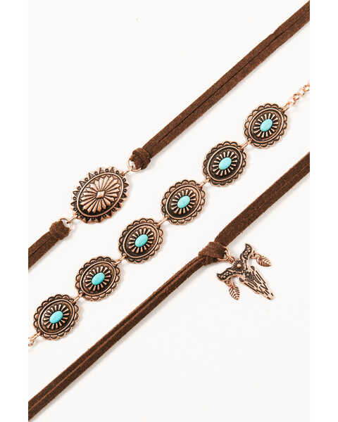 Shyanne Women's 3-piece Copper Concho & Longhorn Choker Necklace Set, Rust Copper, hi-res