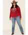 White Label by Panhandle Women's Red Rodeo City Tour Fringe Tee - Plus, Red, hi-res
