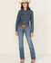 Image #1 - Wrangler Retro Women's Khloe Dark Wash Mid Rise Mae Bootcut Stretch Denim Jeans, Dark Wash, hi-res
