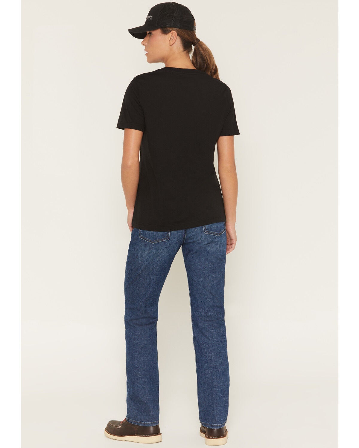 Image #3 - Carhartt Women's Essential Dark Wash Relaxed Fit Stretch Denim Jeans, Dark Wash, hi-res