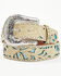 Image #2 - Shyanne Women's Glitter Underlay Tooled Belt, Tan, hi-res