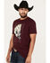 Image #2 - Cody James Hand Cards Graphic T-Shirt, Burgundy, hi-res