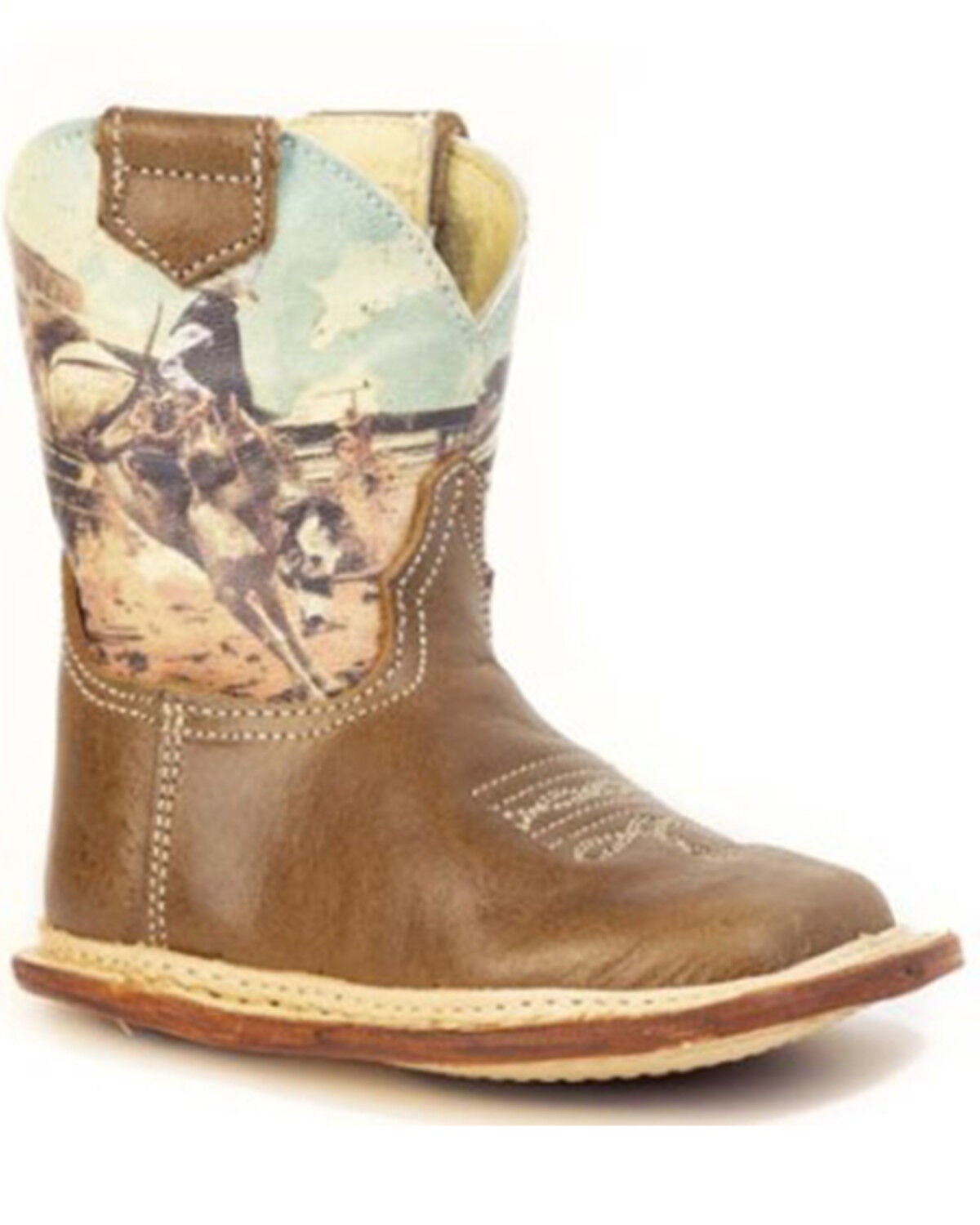 Roper Infant Boys' Rodeo Bronc Western Boots - Broad Square Toe, Brown, hi-res