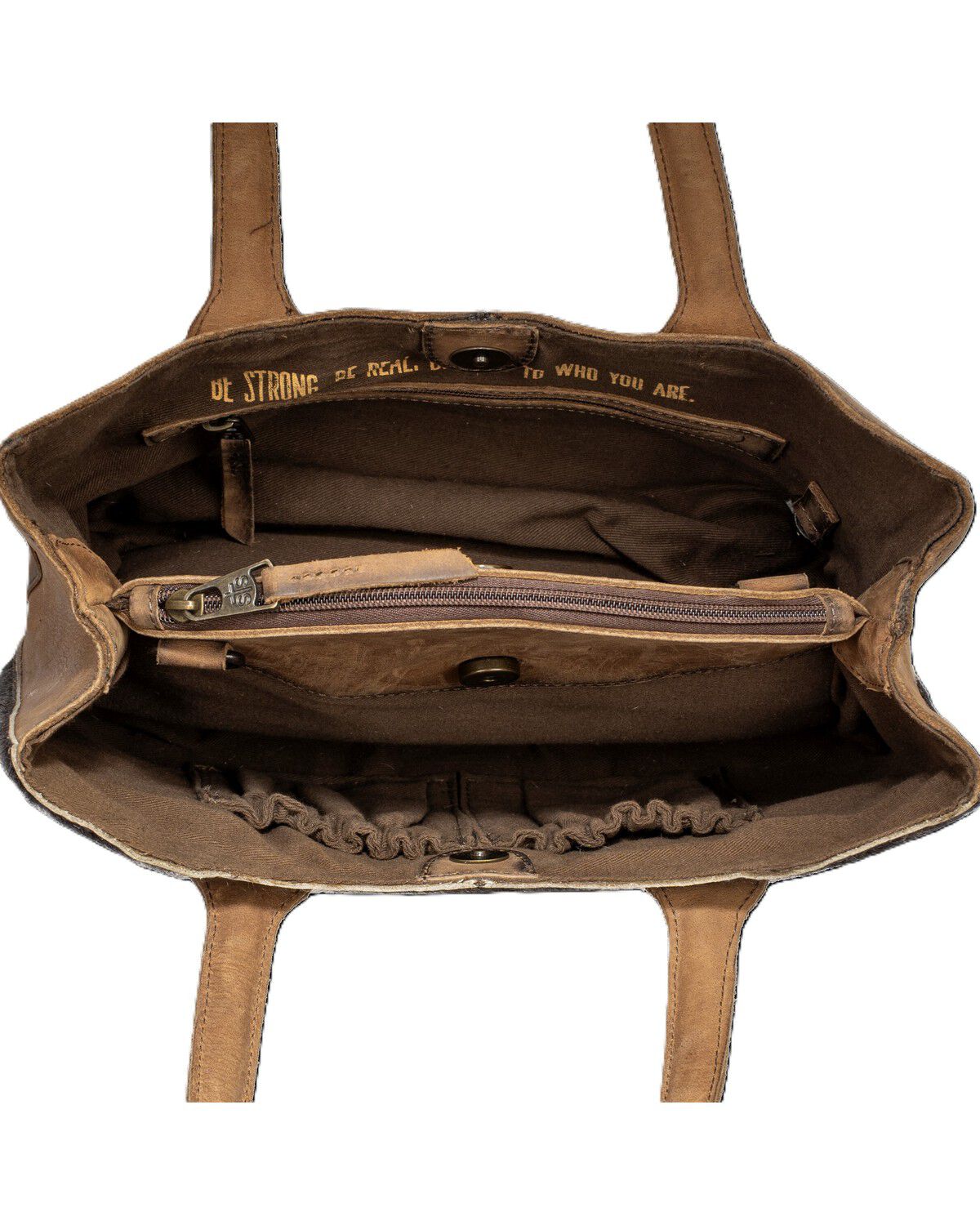 Image #6 - STS Ranchwear by Carroll Women's Cowhide Josie Satchel, Black/white, hi-res