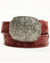 Image #1 - Idyllwind Women's Westerly Drive Tooled Belt, Red, hi-res