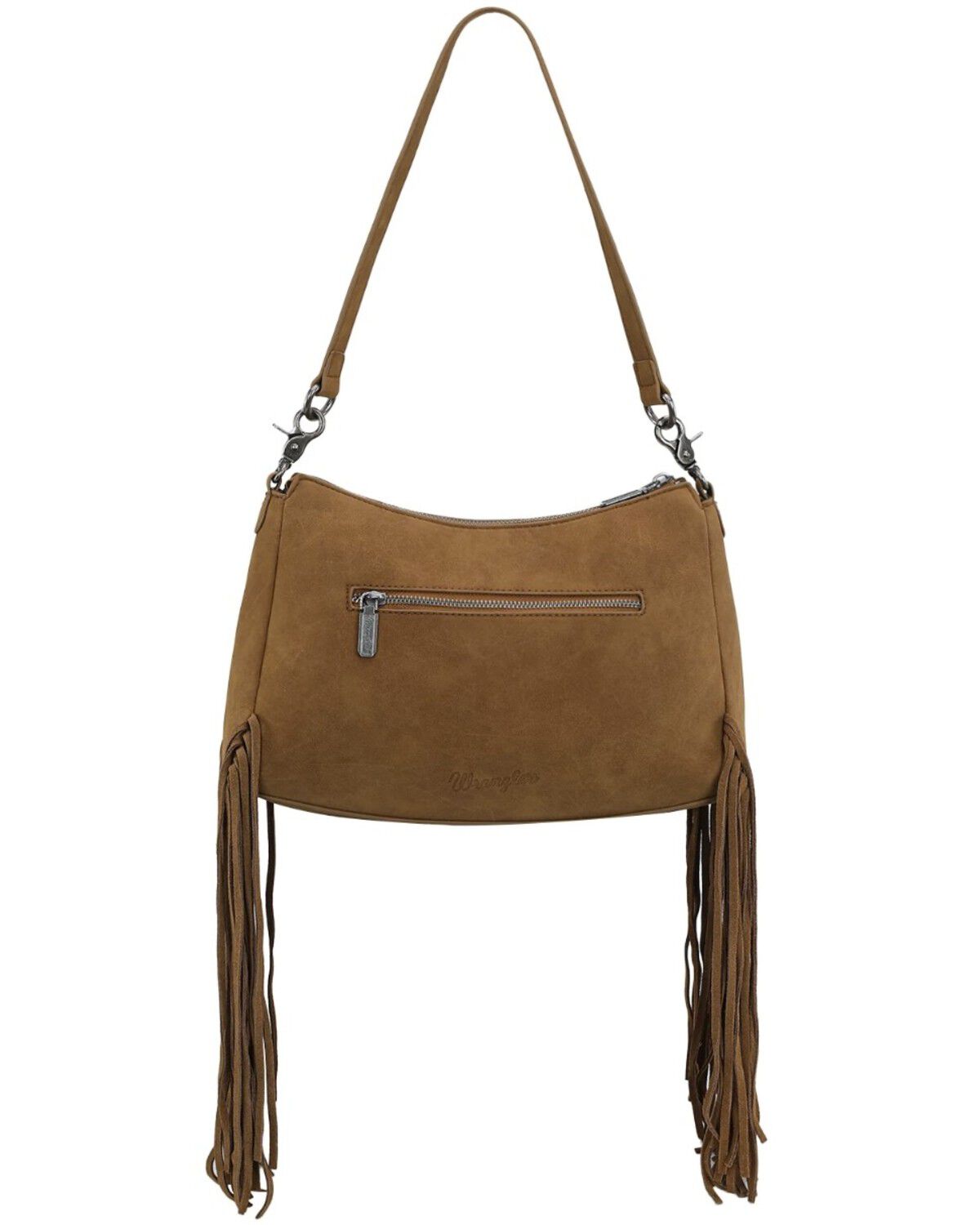 Image #3 - Wrangler Women's Fringe Buckle Hobo Bag, Brown, hi-res