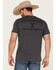 Wrangler Men's Heathered Yellowstone Dutton Ranch Graphic T-Shirt , Charcoal, hi-res