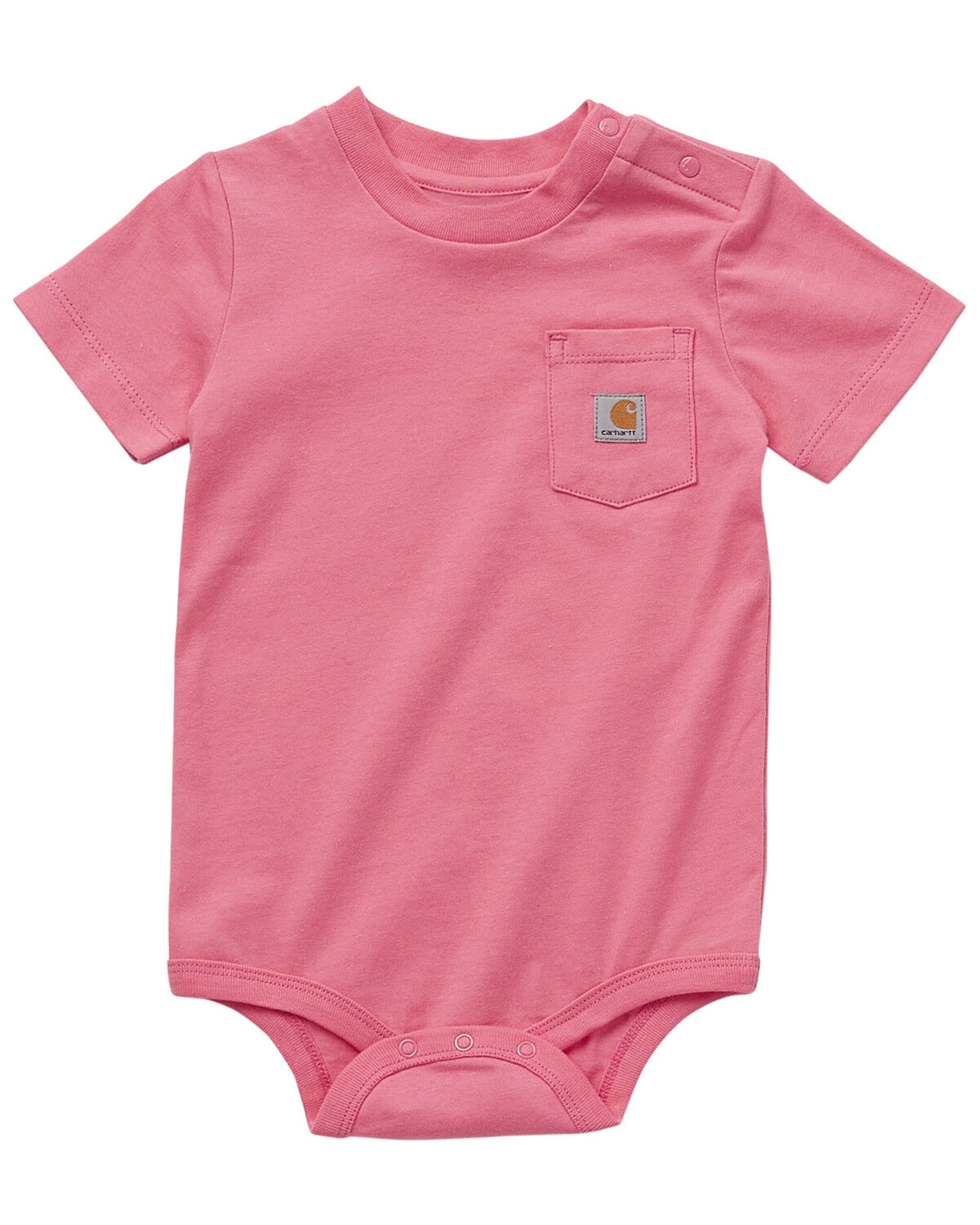 Image #1 - Carhartt Infant Boys' Short Sleeve Pocket Onesie, Pink, hi-res