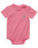 Image #1 - Carhartt Infant Boys' Short Sleeve Pocket Onesie, Pink, hi-res