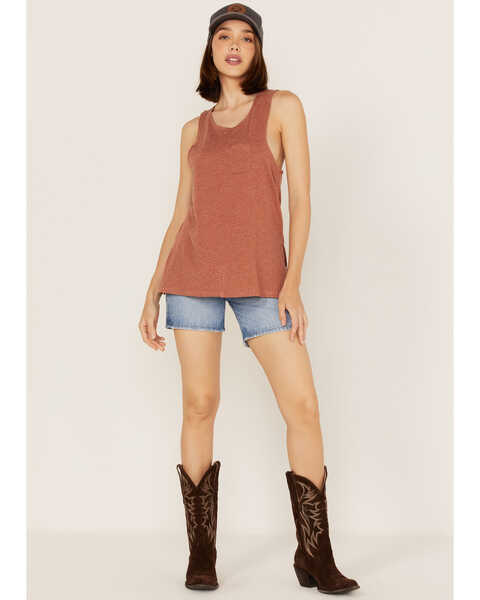 Image #2 - Cleo + Wolf Women's Crossover Back Tank Top, Brown, hi-res