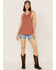 Image #2 - Cleo + Wolf Women's Crossover Back Tank Top, Brown, hi-res