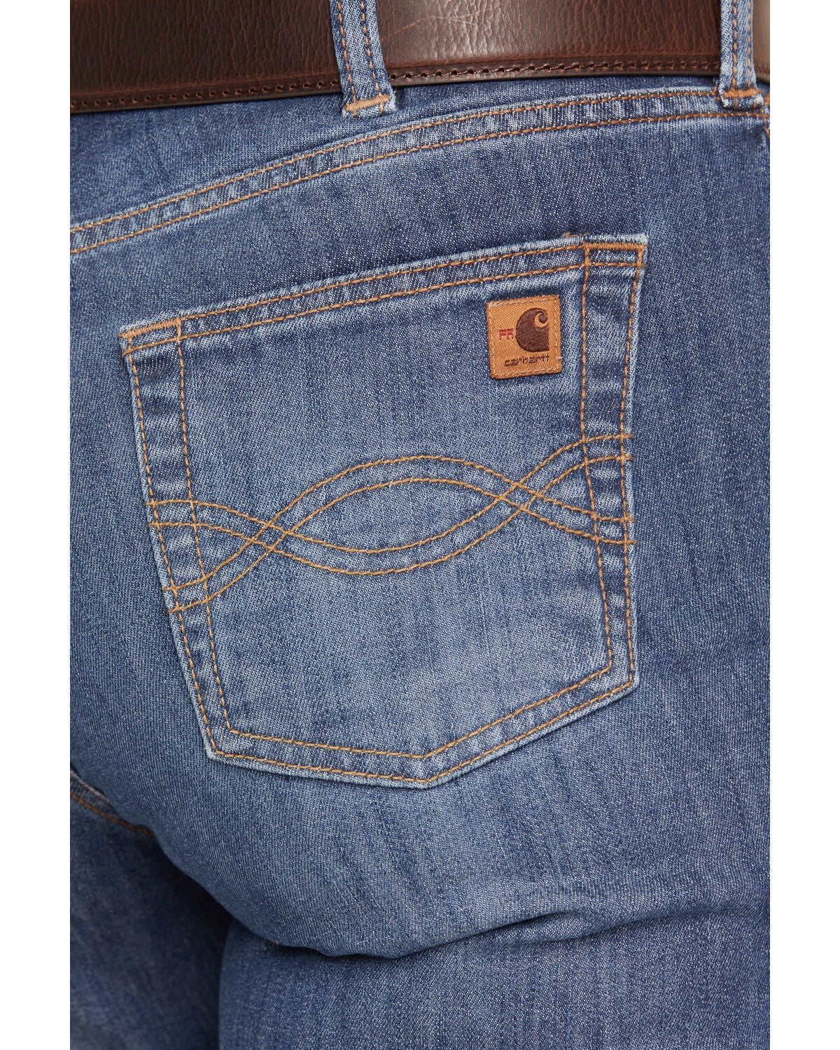Image #4 - Carhartt Women's FR Tiller Rugged Flex&reg; Medium Wash Mid Rise Bootcut Stretch Denim Jeans, Blue, hi-res