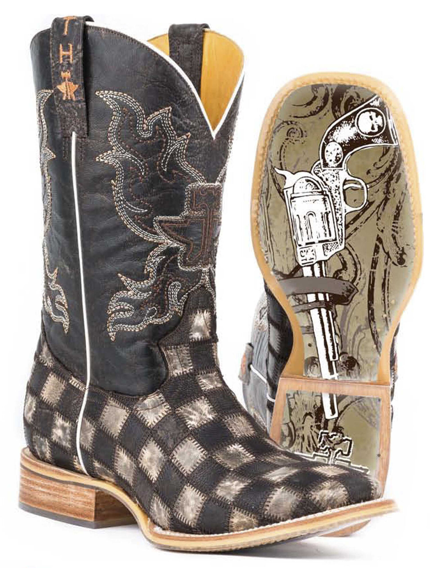 Tin Haul Western Boots Mens Casino Cards Black 14-020-0007-0283 BL