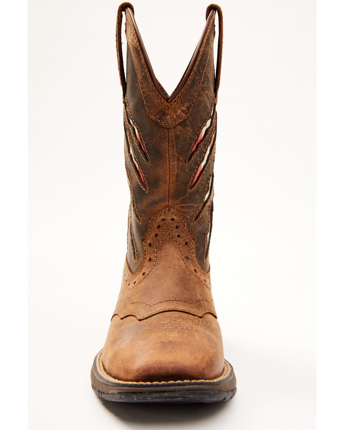 Image #4 - RANK 45® Women's Xero Gravity Lite Mexican Flag Western Performance Boots - Broad Square Toe, Brown, hi-res