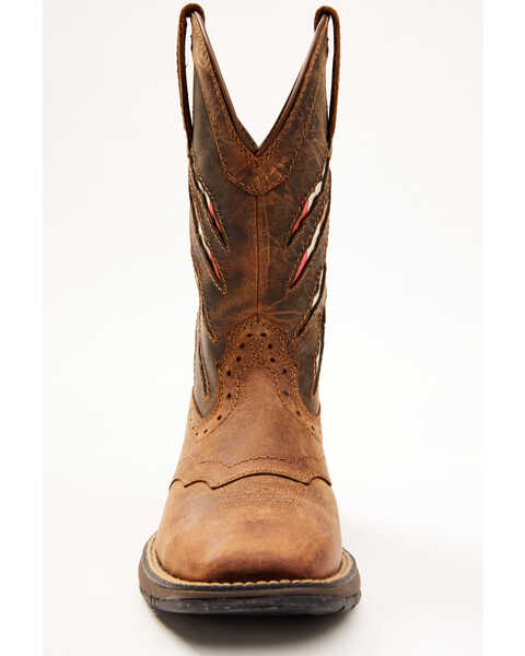 Rank 45 Women's Xero Gravity Lite Mexican Flag Western Boots - Wide Square Toe, Brown, hi-res