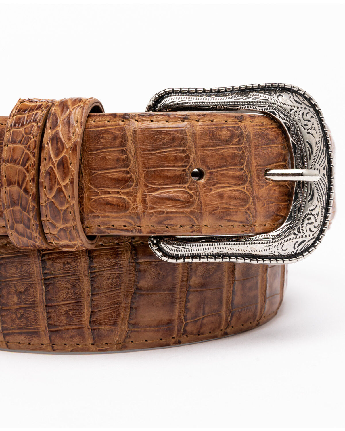 Image #3 - Cody James Men's Hornback Caiman Exotic Belt, Brown, hi-res