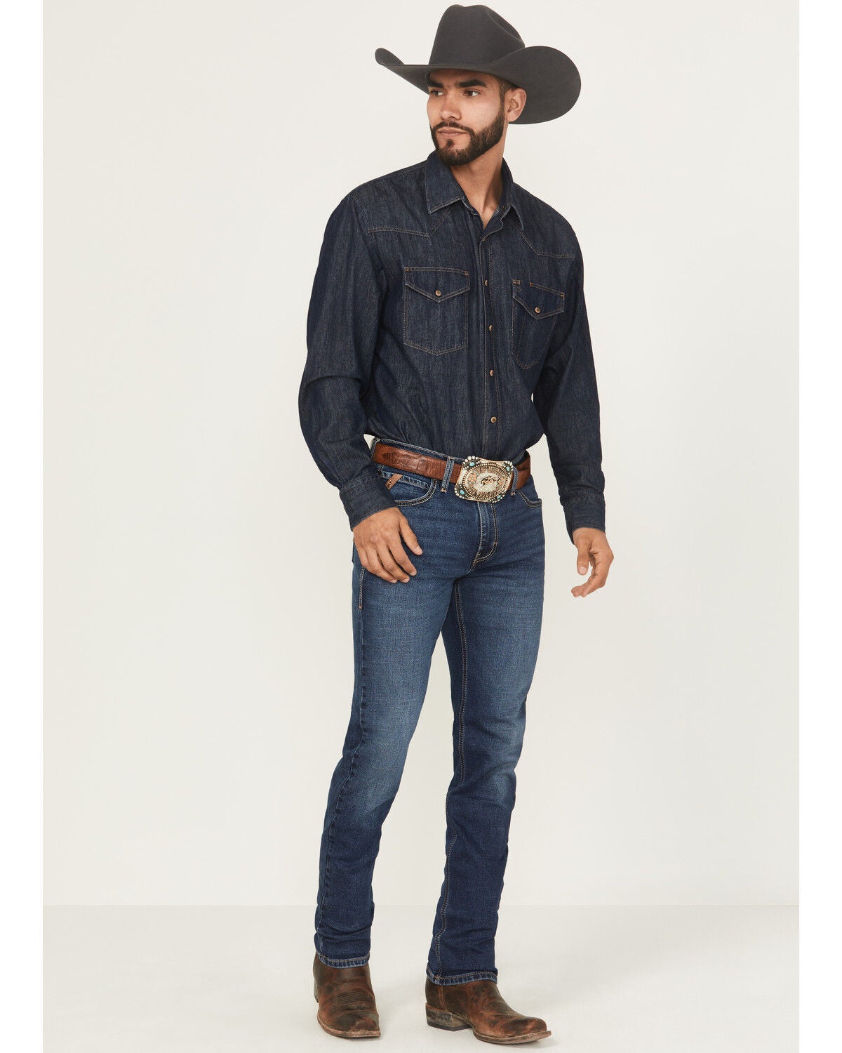 Ariat Men's M8 Kenny Medium Wash Modern Slim Tek Stretch Denim Jeans, Medium Wash, hi-res