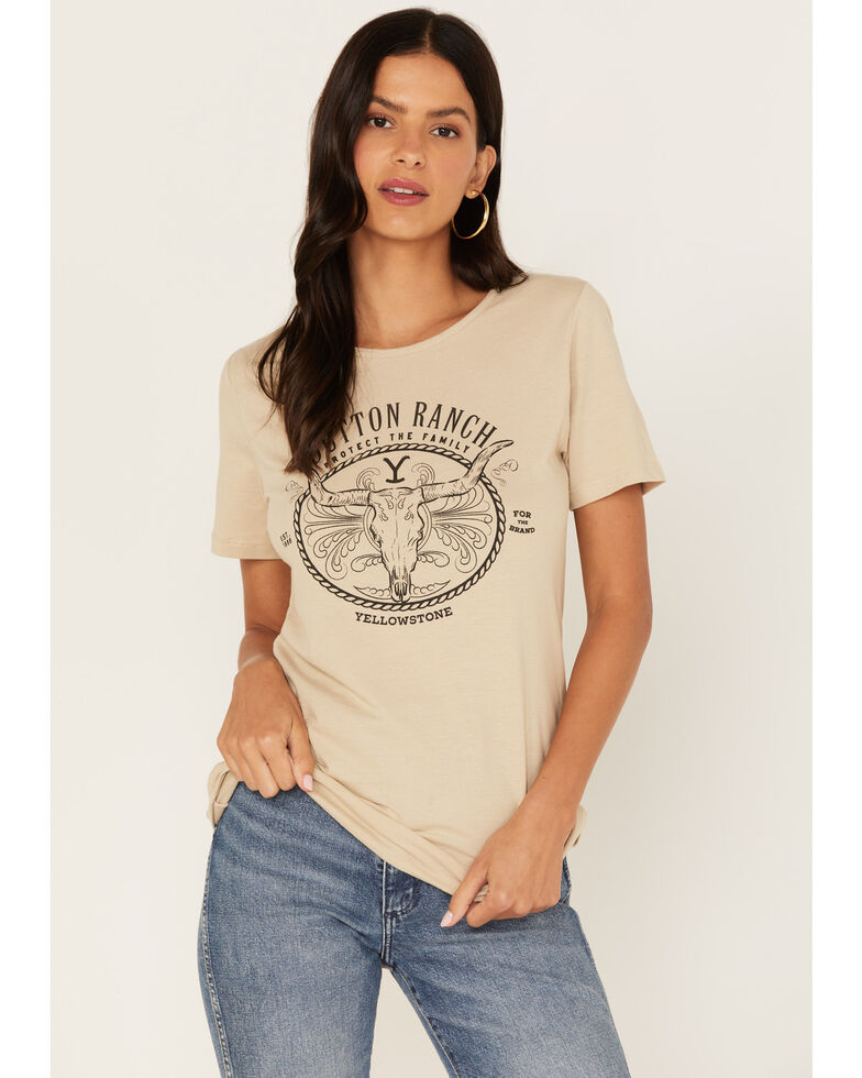 Paramount Network's Yellowstone Women's Ivory Steerhead Rope Graphic Tee, Ivory, hi-res