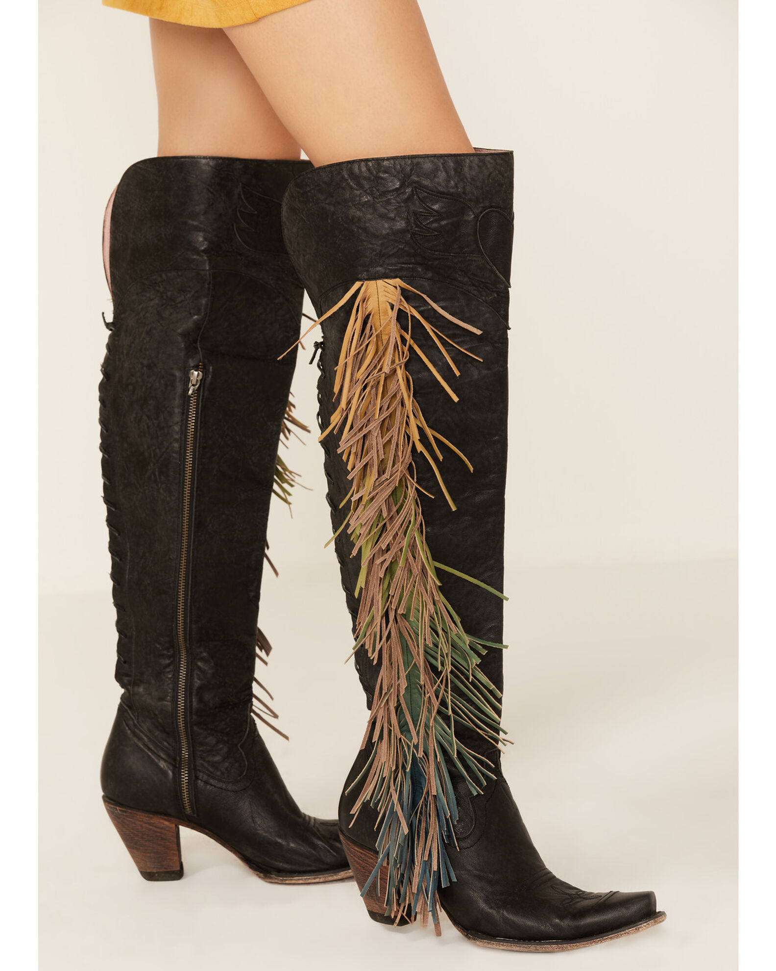 Junk Gypsy Western Boots Womens Spirit Animal Fringe JG0022B Black