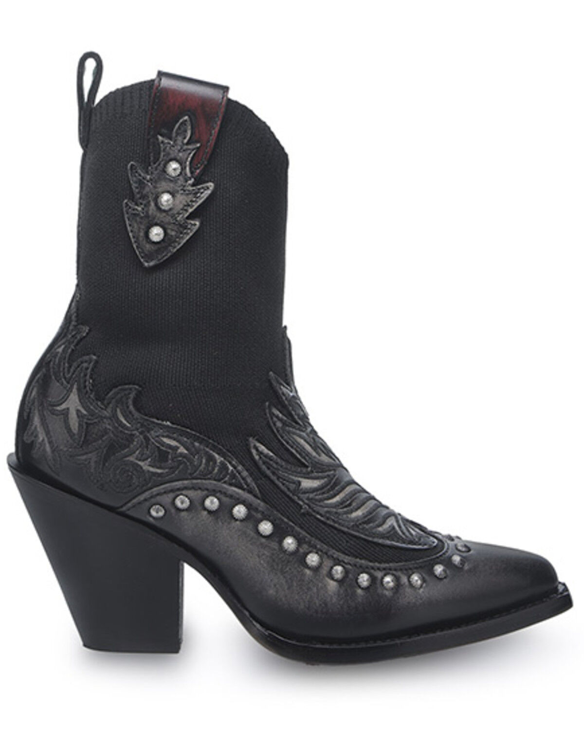 Image #2 - Corral Women's Studded Outlay Western Booties - Snip Toe, Black, hi-res