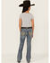 Image #1 - Shyanne Girls' Dawn Studded Pocket Bootcut Stretch Denim Jeans, Dark Wash, hi-res