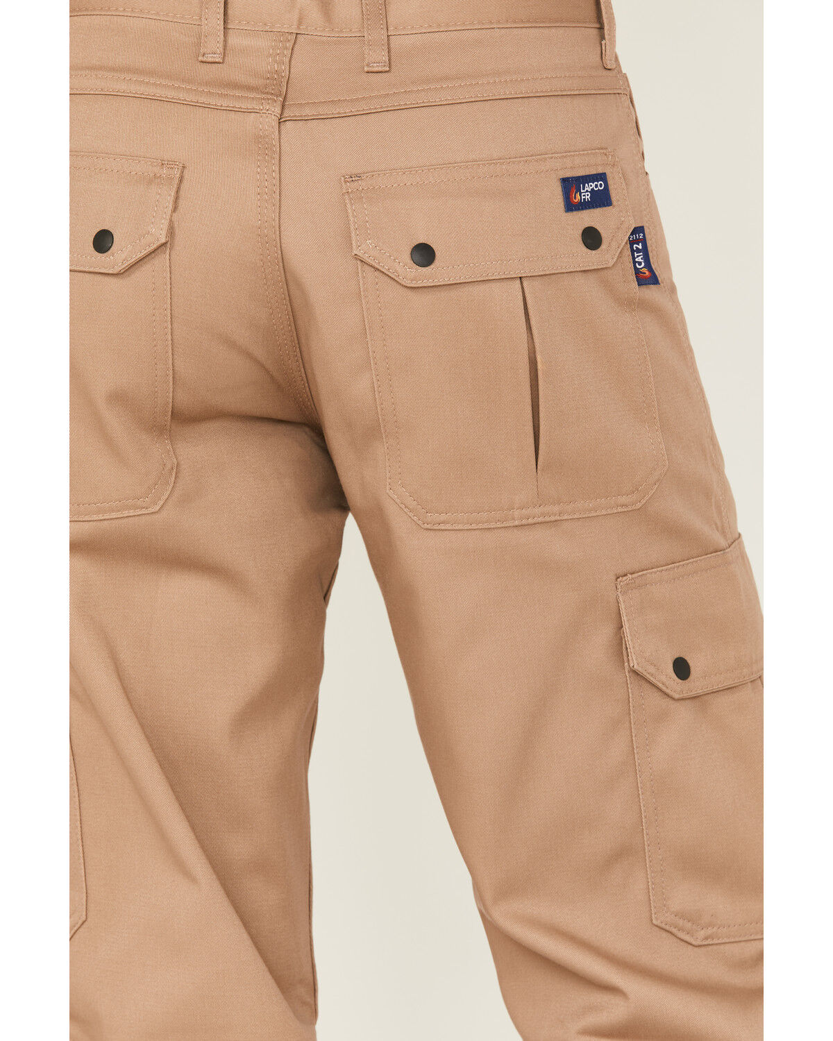Image #4 - Lapco Men's FR Reinforced Straight Cargo Work Pants, Beige/khaki, hi-res