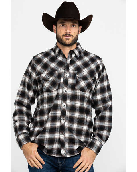 Image #1 - Outback Trading Co. Men's Rogan Performance Flannel Shirt  , Brown, hi-res