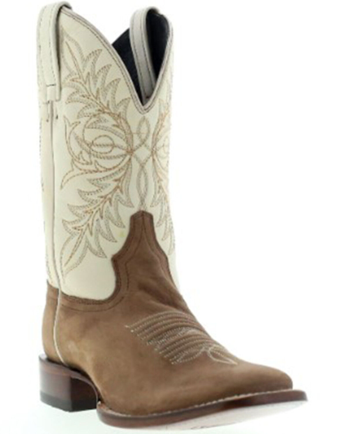 Image #1 - Botas Caborca For Liberty Black Women's Embroidered Leaf Western Boot - Broad Square Toe, Natural, hi-res
