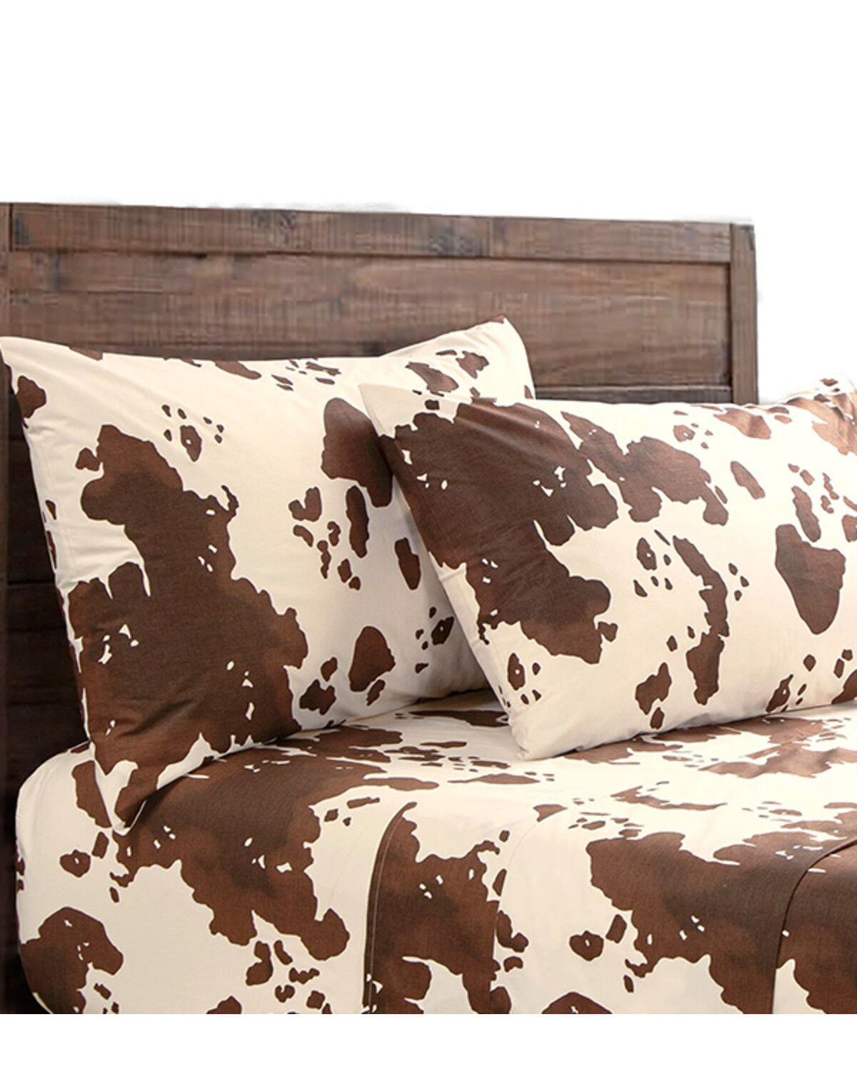 Image #1 - HiEnd Accents 200TC Cotton Elsa Cowhide 4 Piece Sheet Set - Queen Size, Chocolate, hi-res