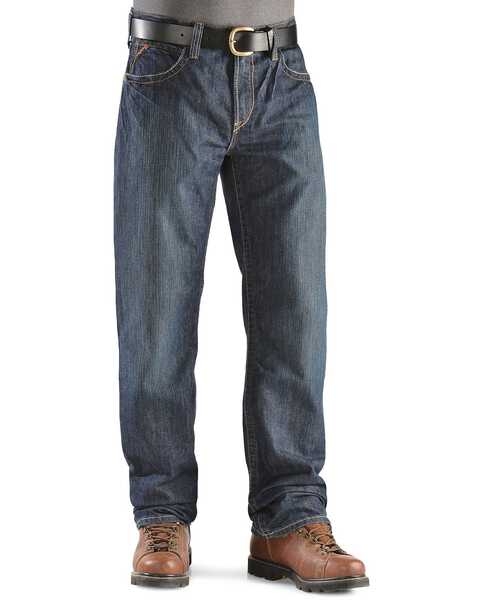 Image #5 - Ariat Men's FR M3 Loose Basic Stackable Straight Work Jeans, Denim, hi-res