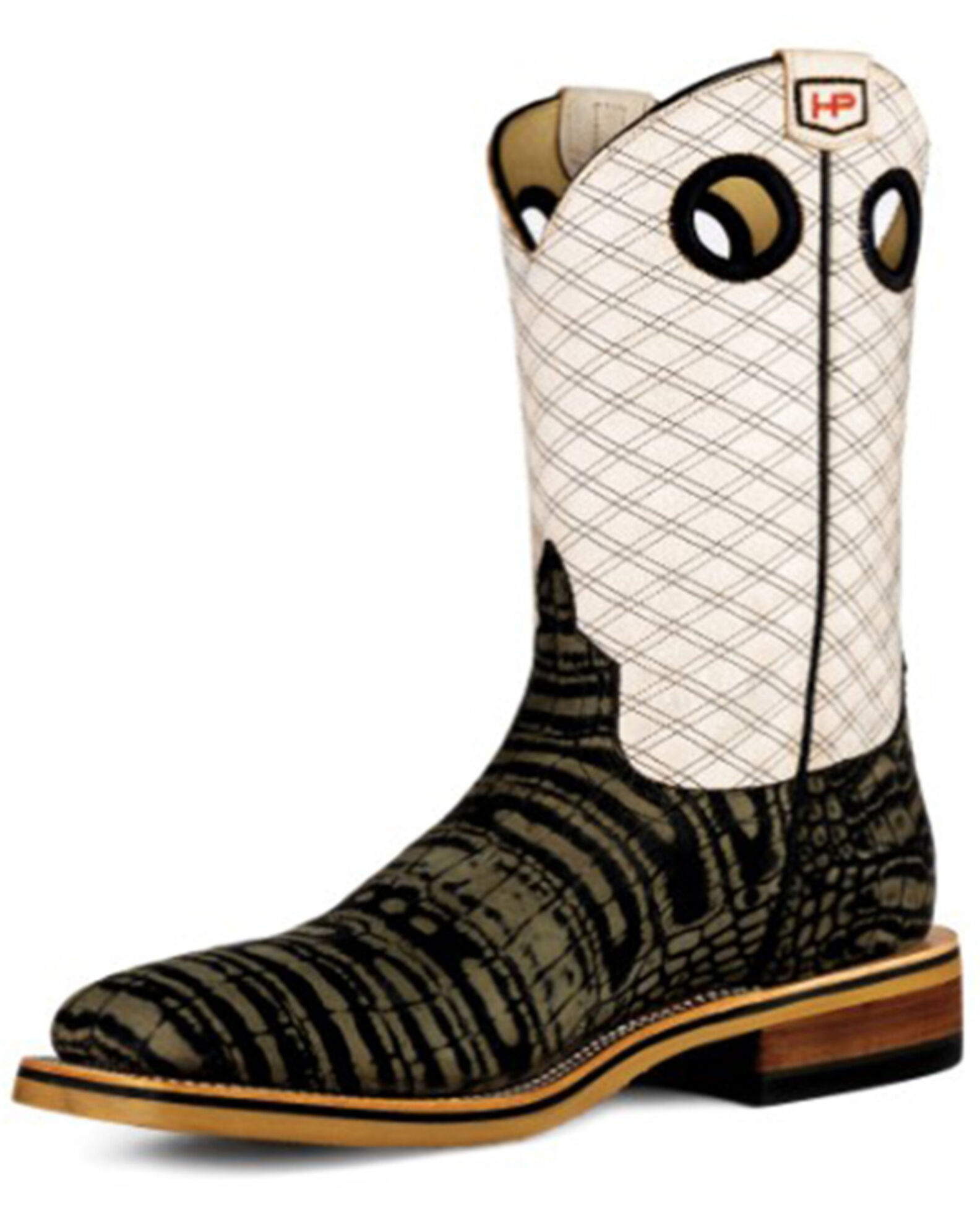 Caiman print cowboy boots top