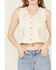 Image #3 - By Together Women's Rory Crochet Button-Down Vest, Ivory, hi-res