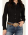 Image #3 - Wrangler Retro Women's Solid Long Sleeve Button-Down Stretch Western Shirt, Black, hi-res