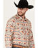 Image #2 - Rock & Roll Denim Men's Southwestern Print Stretch Long Sleeve Snap Western Shirt, Orange, hi-res