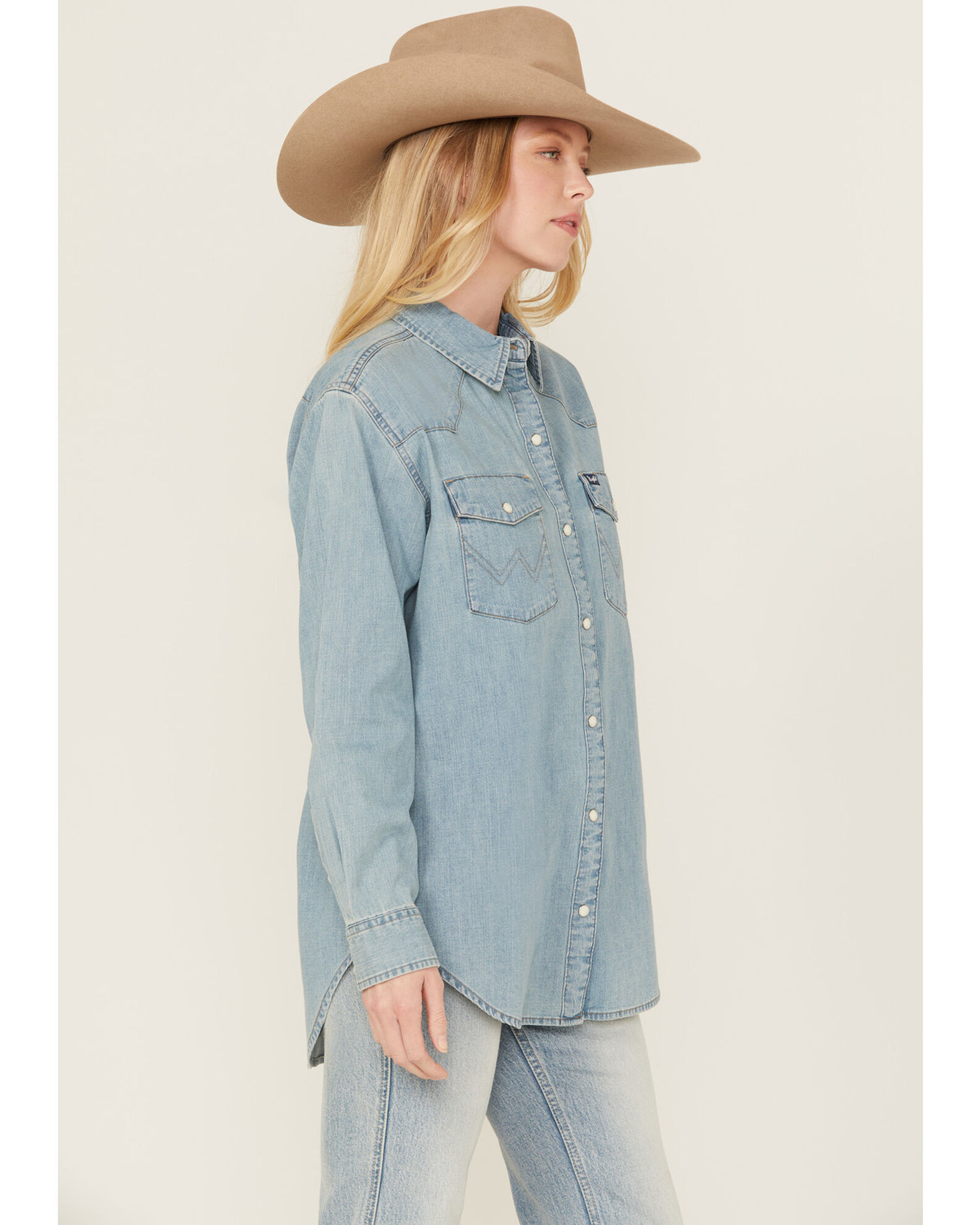 Wrangler sobering denim pearl snap