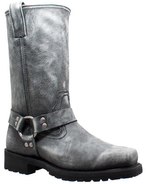 RideTecs Men's Stonewashed Harness Western Boots - Square Toe, Black, hi-res