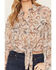 Image #3 - Shyanne Women's Norma Sheer Printed Long Sleeve Pearl Snap Blouse, Natural, hi-res