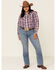 Ariat Women's Imperial Violet Stripe Incredible Long Sleeve Shirt - Plus, Violet, hi-res