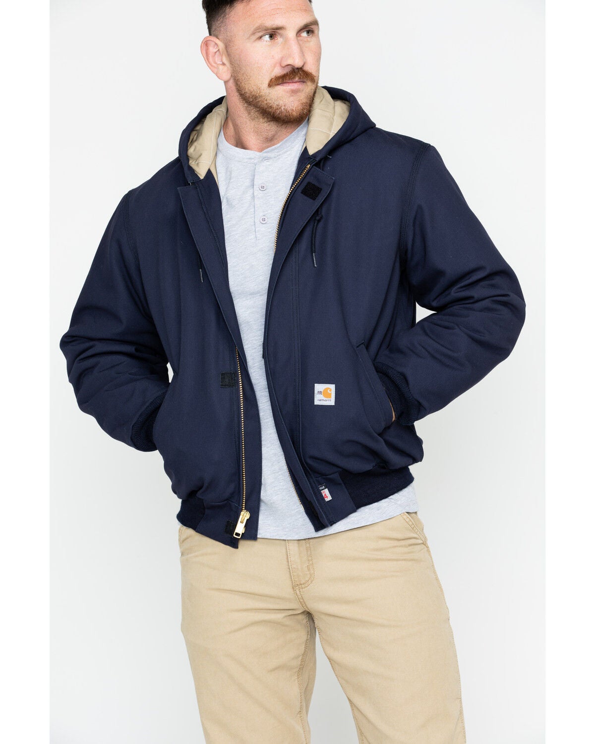 Carhartt Men's FR Work Jacket - Big, Navy, hi-res