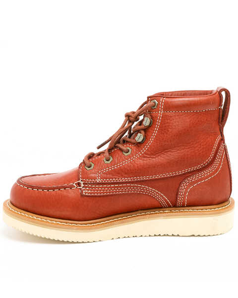 Image #5 - Hawx Men's 6" Grade Work Boots - Moc Toe, Red, hi-res