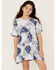 Image #2 - Wrangler Girls' Bandana Print Short Sleeve Dress, Light Blue, hi-res